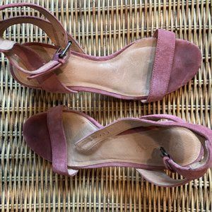 Madewell Suede Pink Block Heel Sandal